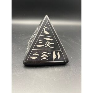 VTG Egyptian Pyramid Sculpture Hieroglyphics‎ Decor Collectible Ancient Egypt